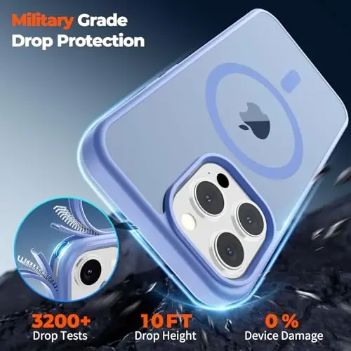 zapica Magnetic for iPhone 14 Pro Max Case, [Compatible with MagSafe] [Military Grade Drop Protection] Translucent Matte Shockproof Anti-Scratch Phone Cover, Blue Purple - 4