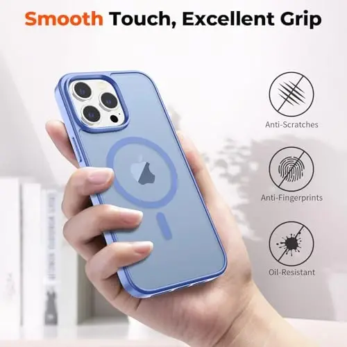 zapica Magnetic for iPhone 14 Pro Max Case, [Compatible with MagSafe] [Military Grade Drop Protection] Translucent Matte Shockproof Anti-Scratch Phone Cover, Blue Purple - 6