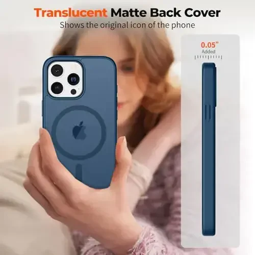 zapica Magnetic for iPhone 14 Pro Max Case, [MagSafe bilan mos] [Harbiy darajadagi tushishdan himoya] Yarim oʻtkazgichli matli zarbga chidamli tirnalishga qarshi telefon gʻilofi, toʻq koʻk - 4
