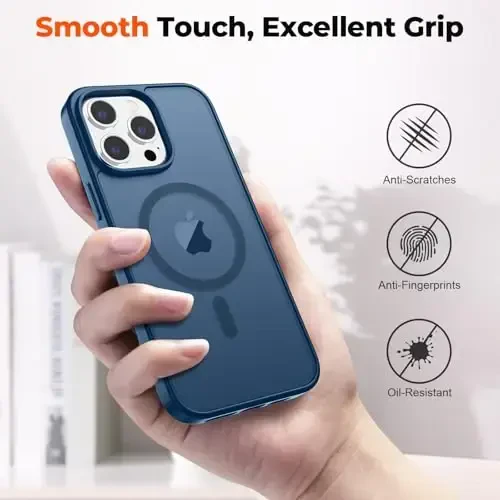 zapica Magnetic for iPhone 14 Pro Max Case, [MagSafe bilan mos] [Harbiy darajadagi tushishdan himoya] Yarim oʻtkazgichli matli zarbga chidamli tirnalishga qarshi telefon gʻilofi, toʻq koʻk - 7