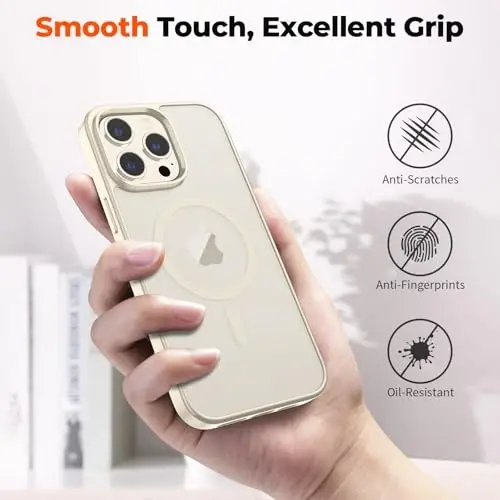 zapica Magnetic for iPhone 14 Pro Max Case, [MagSafe bilan mos keladi] [Harbiy darajadagi tushishdan himoya] Shaffof mat zarbga chidamli tirnalishga qarshi telefon g'ilofi, Antik Oq - 6