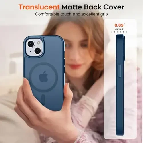 zapica Magnetic for iPhone 15 Plus Case & iPhone 14 Plus Case, [MagSafe bilan mos] [Harbiy darajadagi tushishdan himoya] Yarim oʻtkazgich matli zarbga chidamli tirnalishga qarshi telefon qopqogʻi, toʻq koʻk - 7