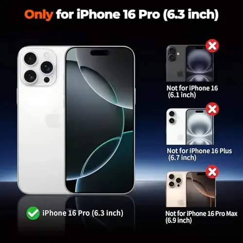 zapica Magnetic for iPhone 16 Pro Case, [Compatible with MagSafe] [Military Grade Drop Protection] Translucent Matte Shockproof Anti-Scratch Phone Case, Dark Blue - 3