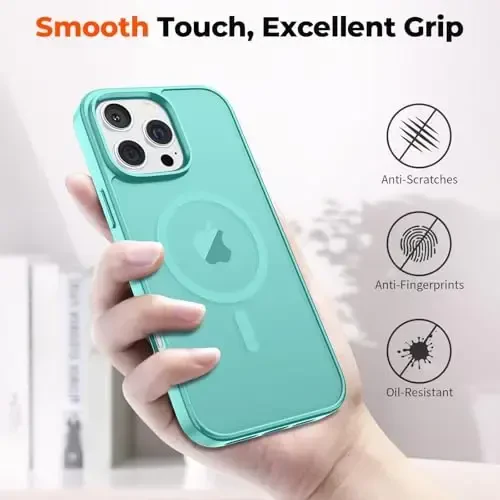 zapica Magnetic for iPhone 16 Pro Max Case, [Compatible with MagSafe] [Military Grade Drop Protection] Translucent Matte Shockproof Anti-Scratch Phone Case, Blue Green - 6