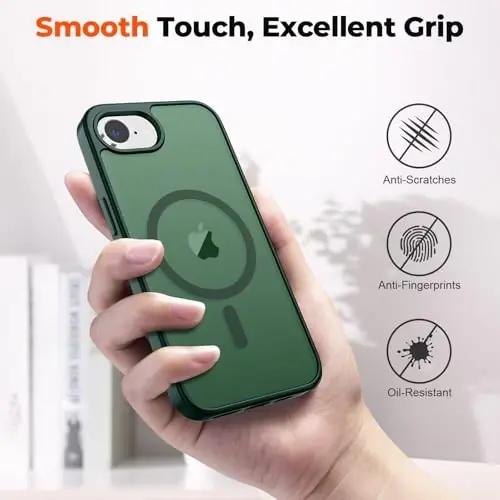 zapica Magnetic for iPhone 16e Case, [Compatible with MagSafe] [Military Grade Drop Protection] Translucent Matte Shockproof Anti-Scratch Phone Case, Forest Green - 5