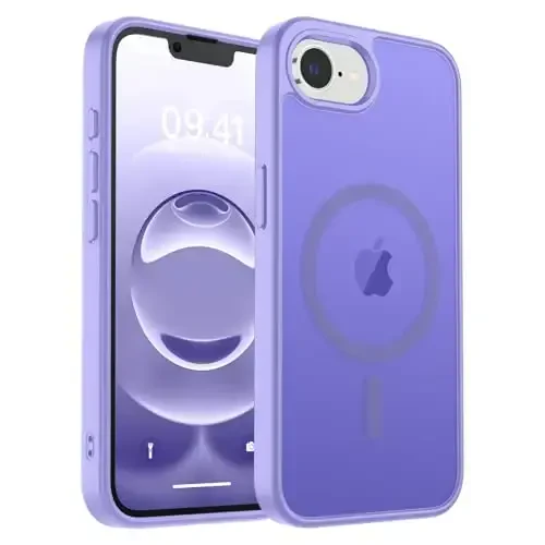 zapica Magnetic for iPhone 16e Case, [MagSafe bilan mos] [Harbiy darajadagi tushishdan himoya] Yarim shaffof mat zarbaga chidamli tirnalishga qarshi telefon g'ilofi, och binafsha 