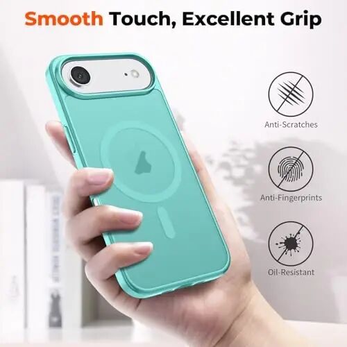 zapica Magnetic for iPhone Air Case, Blue Green | with Screen Protector, Compatible with MagSafe, Military Grade Drop Protection, Translucent Matte Anti-Scratch Phone Cover - 6