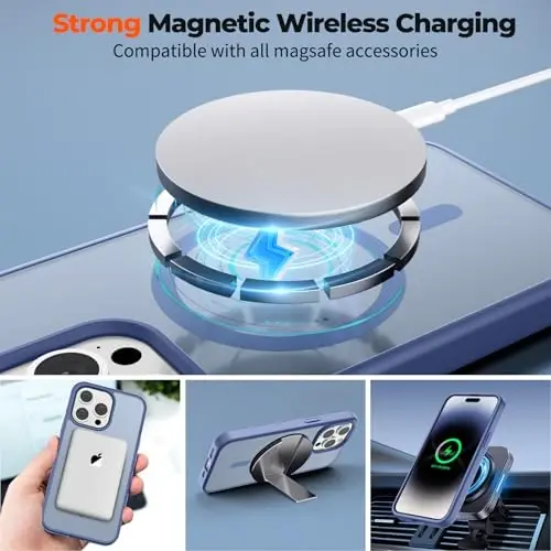 zapica Magnetic for iPhone 14 Pro Max Case, Lavender Gray | Compatible with MagSafe, Military Grade Drop Protection, Translucent Matte Anti-Scratch Phone Cover - 3
