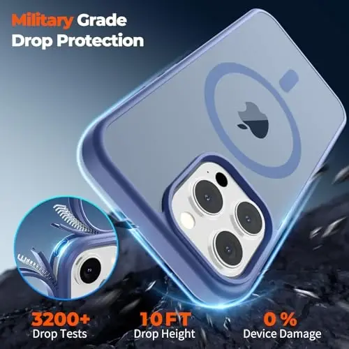 zapica Magnetic for iPhone 14 Pro Max Case, Lavender Gray | Compatible with MagSafe, Military Grade Drop Protection, Translucent Matte Anti-Scratch Phone Cover - 4