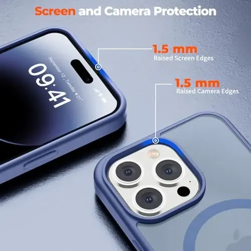 zapica Magnetic for iPhone 14 Pro Max Case, Lavender Gray | Compatible with MagSafe, Military Grade Drop Protection, Translucent Matte Anti-Scratch Phone Cover - 5