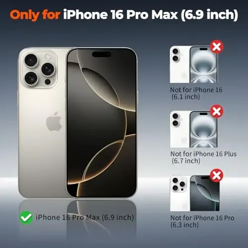 zapica Magnetic for iPhone 16 Pro Case, Starry Orange | Upgraded Camera Control Button, Full Camera Protection, with Screen Protector, Translucent Matte Shockproof Phone Cover - 2