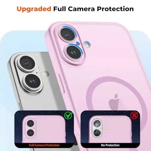 zapica Magnetic for iPhone 17 Case, Purple Pink | Upgraded Camera Control Button, Full Camera Protection, with Screen Protector, Translucent Matte Shockproof Phone Cover - 5