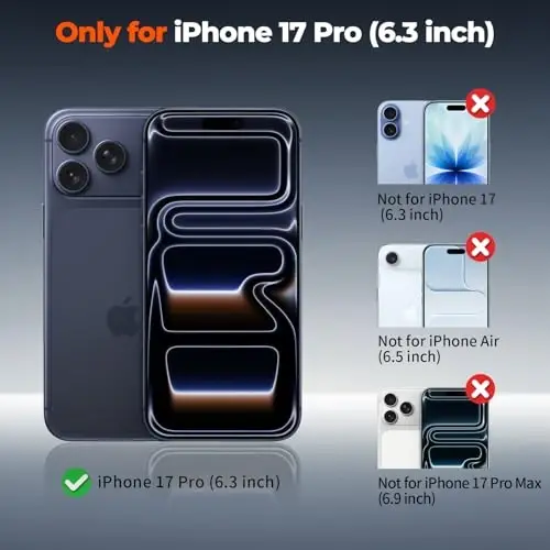 zapica Magnetic for iPhone 17 Pro Case, Deep Blue | Upgraded Camera Control Button, Full Camera Protection, with Screen Protector, Translucent Matte Shockproof Phone Cover - 2