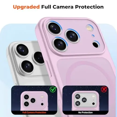 zapica Magnetic for iPhone 17 Pro Max Case, Upgraded [Camera Control Button] [Full Camera Protection] [with 1 Screen Protector] Translucent Matte Shockproof Protective Phone Cover, Purple Pink - 5