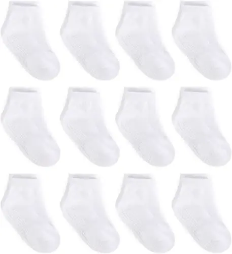 ZAPLES Baby Non Slip Grip Ankle Socks with Anti Skid Grippers Boys Girls Low Cut for Infants Toddlers Kids 