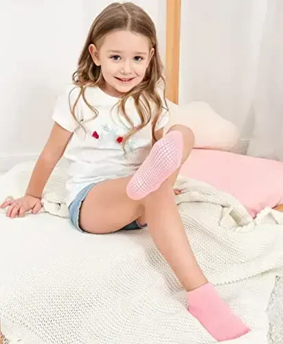 ZAPLES Baby Non Slip Grip Ankle Socks with Anti Skid Grippers Boys Girls Low Cut for Infants Toddlers Kids - 3