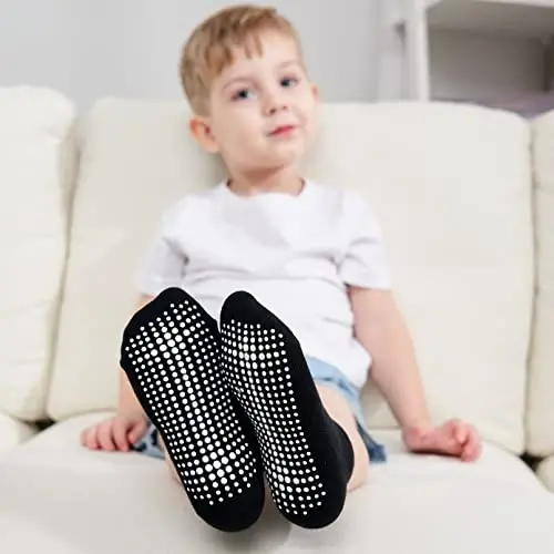 ZAPLES Baby Non Slip Grip Ankle Socks with Anti Skid Grippers Boys Girls Low Cut for Infants Toddlers Kids - 2