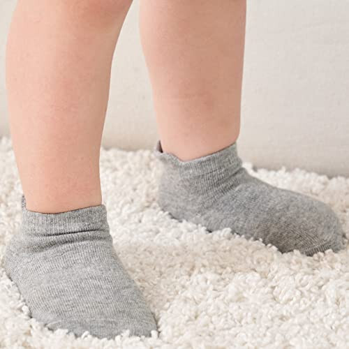 Zaples Baby Non Slip Grip Ankle Socks with Non Skid Soles for Infants Toddlers Kids Boys Girls - 35