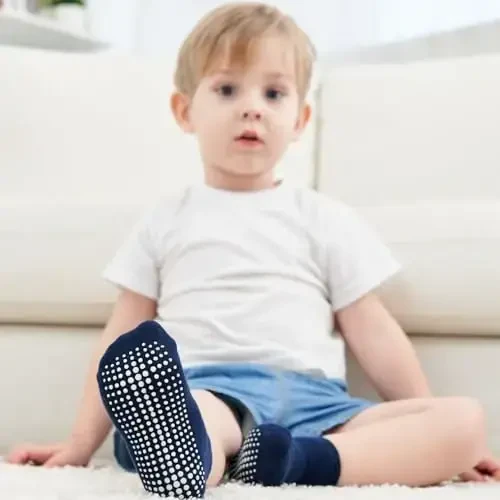Zaples Baby Non Slip Grip Ankle Socks with Non Skid Soles for Infants Toddlers Kids Boys Girls - 5