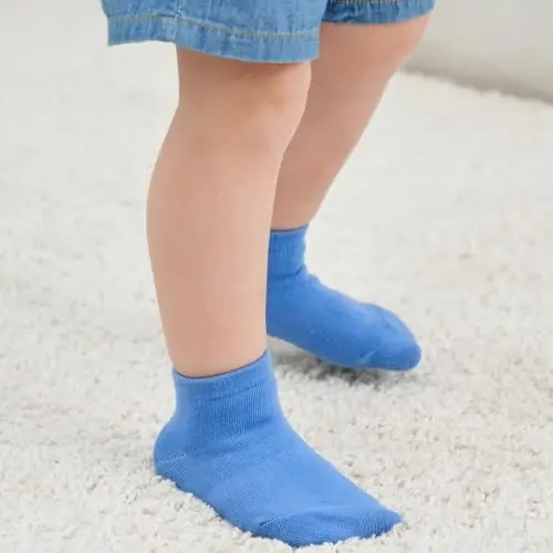 Zaples Baby Non Slip Grip Ankle Socks with Non Skid Soles for Infants Toddlers Kids Boys Girls - 10