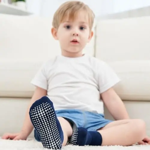 Zaples Baby Non Slip Grip Ankle Socks with Non Skid Soles for Infants Toddlers Kids Boys Girls - 12