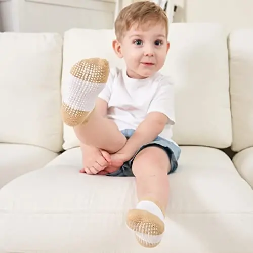 Zaples Baby Non Slip Grip Ankle Socks with Non Skid Soles for Infants Toddlers Kids Boys Girls - 8