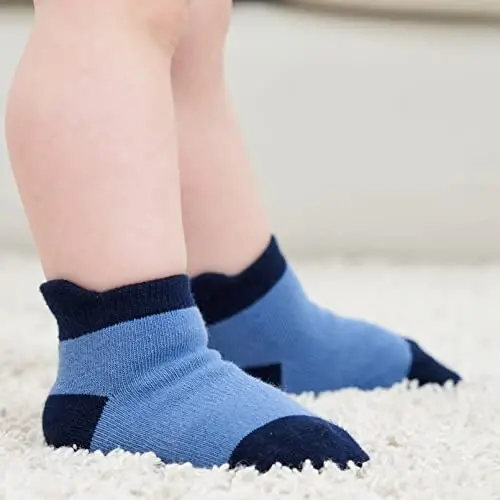 Zaples Baby Non Slip Grip Ankle Socks with Non Skid Soles for Infants Toddlers Kids Boys Girls - 5