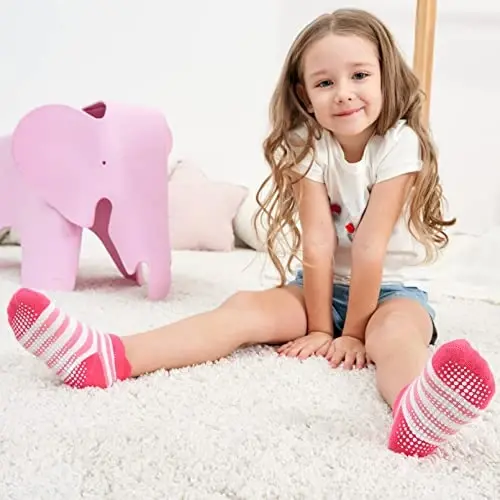 Zaples Baby Non Slip Grip Ankle Socks with Non Skid Soles for Infants Toddlers Kids Boys Girls - 8