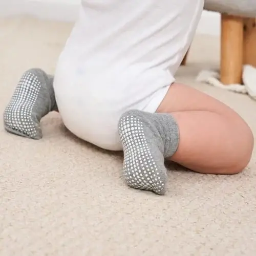 Zaples Baby Non Slip Grip Ankle Socks with Non Skid Soles for Infants Toddlers Kids Boys Girls - 10