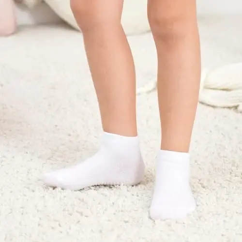 Zaples Baby Non Slip Grip Ankle Socks with Non Skid Soles for Infants Toddlers Kids Boys Girls - 13