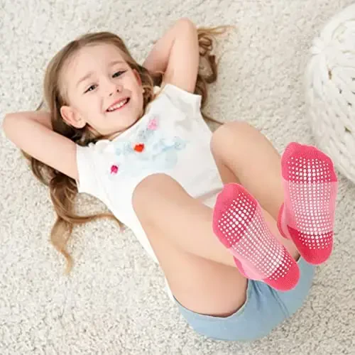 Zaples Baby Non Slip Grip Ankle Socks with Non Skid Soles for Infants Toddlers Kids Boys Girls - 2