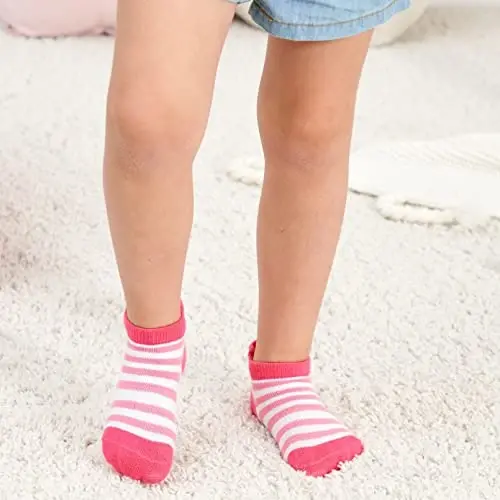 Zaples Baby Non Slip Grip Ankle Socks with Non Skid Soles for Infants Toddlers Kids Boys Girls - 9