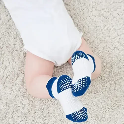 Zaples Baby Non Slip Grip Ankle Socks with Non Skid Soles for Infants Toddlers Kids Boys Girls - 6