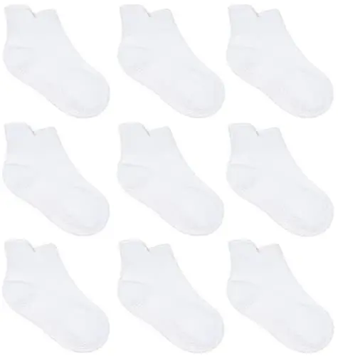 Zaples Baby Non Slip Grip Ankle Socks with Non Skid Soles for Infants Toddlers Kids Boys Girls 