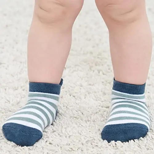 Zaples Baby Non Slip Grip Ankle Socks with Non Skid Soles for Infants Toddlers Kids Boys Girls - 6
