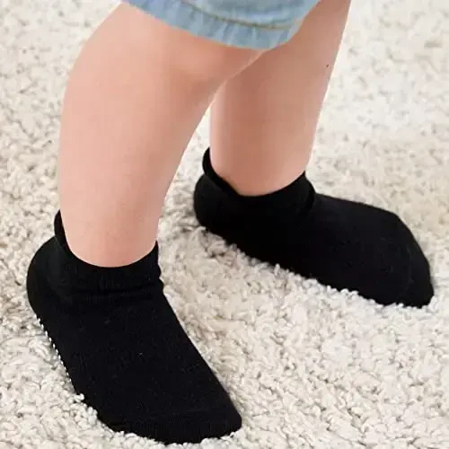 Zaples Baby Non Slip Grip Ankle Socks with Non Skid Soles for Infants Toddlers Kids Boys Girls - 3