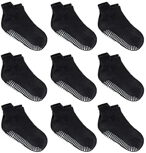 Zaples Baby Non Slip Grip Ankle Socks with Non Skid Soles for Infants Toddlers Kids Boys Girls - 7