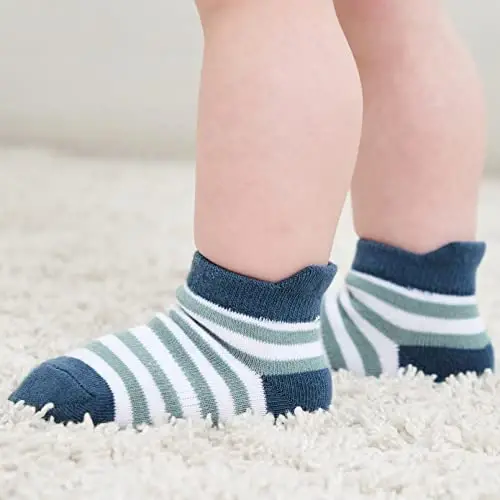 Zaples Baby Non Slip Grip Ankle Socks with Non Skid Soles for Infants Toddlers Kids Boys Girls - 4