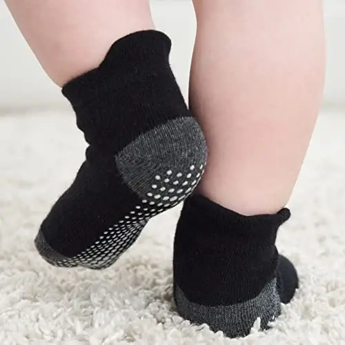 Zaples Baby Non Slip Grip Ankle Socks with Non Skid Soles for Infants Toddlers Kids Boys Girls - 3