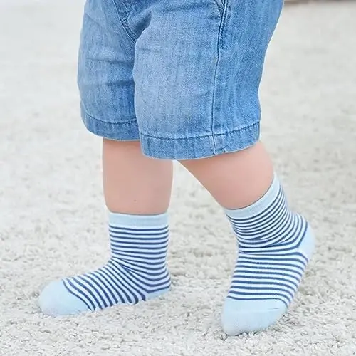 ZAPLES Baby Non Slip Grip Crew Paypoqlar, Chaqaloqlar uchun Skidga qarshi taglikli bolalar bolalar bolalar qizlar - 2