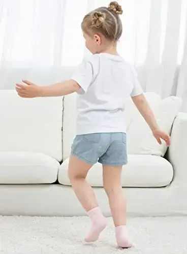 ZAPLES Baby Non Slip Grip Crew Socks with Anti Skid Soles for Infants Toddlers Kids Boys Girls - 3