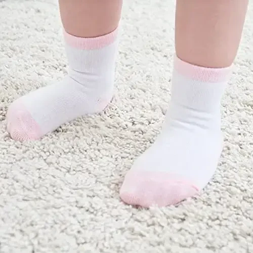 ZAPLES Baby Non Slip Grip Crew Socks with Anti Skid Soles for Infants Toddlers Kids Boys Girls - 2