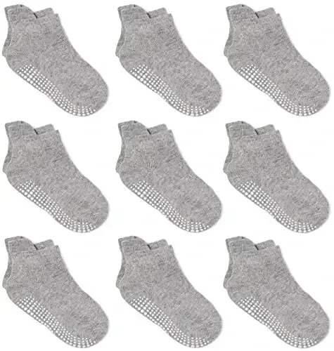 Zaples Baby Non Slip Grip To'piqli paypoqlar, chaqaloqlar, bolalar, o'g'il bolalar va qizlar uchun sirpanmaydigan taglikka ega - 1