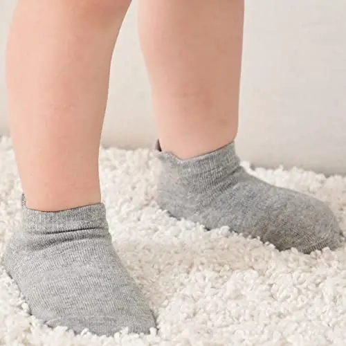 Zaples Baby Non Slip Grip To'piqli paypoqlar, chaqaloqlar, bolalar, o'g'il bolalar va qizlar uchun sirpanmaydigan taglikka ega - 11