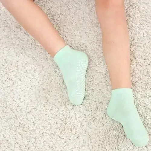 Zaples Baby Non Slip Grip To'piqli paypoqlar, chaqaloqlar, bolalar, o'g'il bolalar va qizlar uchun sirpanmaydigan tagliklar bilan - 4