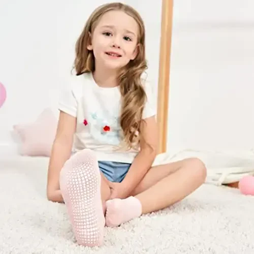Zaples Baby Non Slip Grip To'piqli paypoqlar, chaqaloqlar, yosh bolalar, o'g'il bolalar, qizlar uchun sirpanmaydigan taglikli. - 6