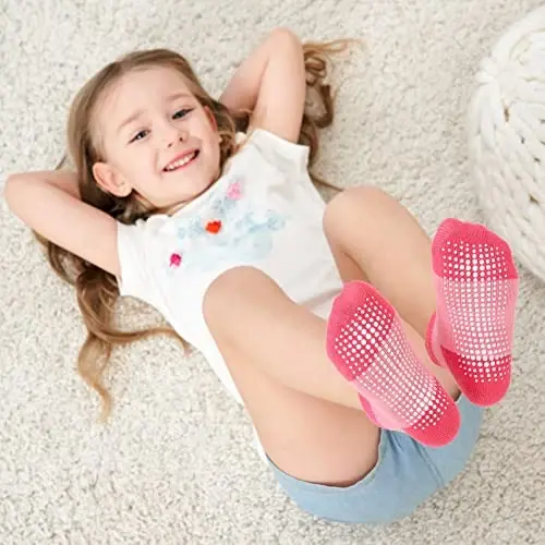 Zaples Baby Non Slip Grip To'piqli paypoqlar, chaqaloqlar, yosh bolalar, o'g'il bolalar, qizlar uchun sirpanmaydigan taglikli. - 2