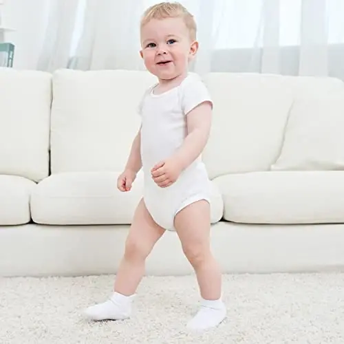 Zaples Baby Non Slip Grip To'piqli paypoqlar, chaqaloqlar, yosh bolalar, o'g'il bolalar va qizlar uchun sirpanmaydigan tagliklar bilan - 6