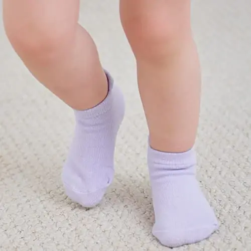 Zaples Baby Non Slip Grip To'piqli paypoqlar, chaqaloqlar, yosh bolalar, o'g'il bolalar va qizlar uchun sirpanmaydigan tagliklari bilan - 6