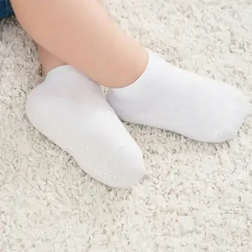 Zaples Baby Non Slip Grip To‘piqli paypoqlar, chaqaloqlar, yosh bolalar, o‘g‘il bolalar va qizlar uchun sirpanmaydigan taglikli. - 5
